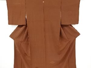 リサイクル　変わり桧垣模様織り出し一つ紋付け下げ色無地着物